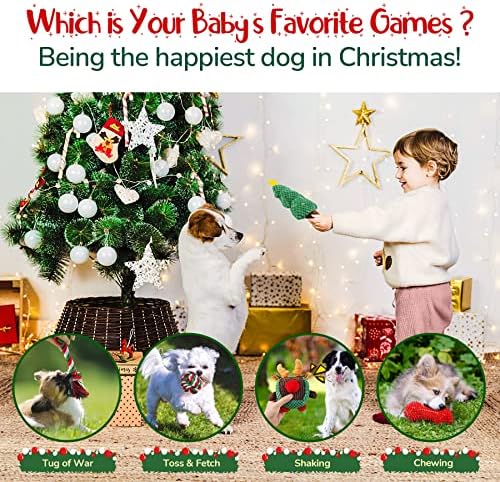 KIPRITII Karácsonyi Kiskutya Játékok Kutyák Xmas Ajándékok, 9 Csomag Luxus Kutya Rágja Játékok Fogzás Kis Kutyák a Játékaimat,