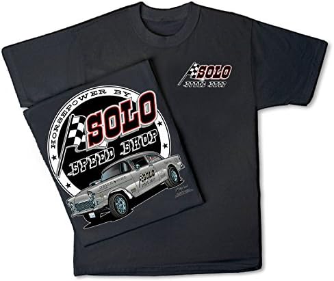 Solo Sebesség Bolt 1955-Ös Chevy T-Shirt: Fekete - Vintage Gázos Húzza