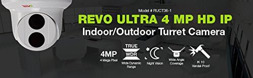 Revo-Amerika Ultra 16Ch. 4 TB HDD 4K IP NVR Biztonsági Rendszer - Fix Objektív IP Kamerák 12 x 4MP Audio Bullet Kamera &