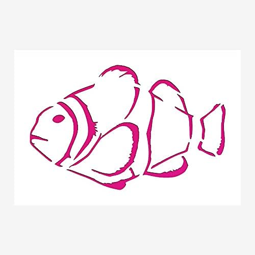 Clownfish Stencil többször használható, Erős, Rugalmas, Átlátszó 12 x 18.75 Hüvelyk 10mil Mylar Iparművészeti Anyag Scrapbooking