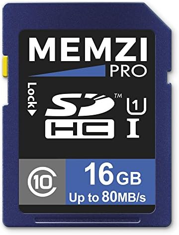 MEMZI PRO 16GB Class 10 80MB/s SDHC Memóriakártya Nikon Coolpix A1000, P1000, B700, B600, B500, W300, W100, L110, L105, L22,