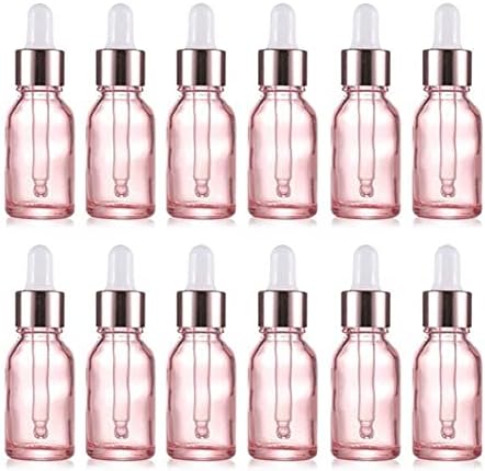Rózsaszín, Üveg Cseppentő Üveg,12 Pack illóolaj Cseppentő Bottels Parfüm Minta Üveg Kozmetikai Tartály Üres Palack, Üveg