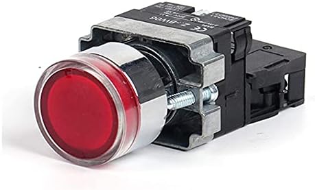 CEKGDB 22mm Pillanatnyi XB2-BW3361 Kerek Nyomógomb Kapcsoló LED/Neon Fény 1NO 24V/AC220V/AC380V (Szín : Kék Nem, Méret :