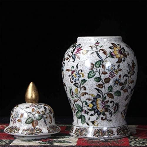 ROBMET Modern Dekoratív Porcelán Gyömbér Üveg Fedő, Kerámia Templomba Jar Nagy Virágos Váza Virág Vázák virágcserép a lakberendezés