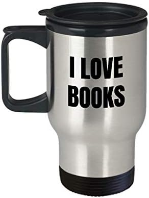 Imádom a Könyvet Utazási Bögre Könyvek Vicces Ajándék Ötlet Újdonság Gag Kávé, Tea 14oz Rozsdamentes Acél