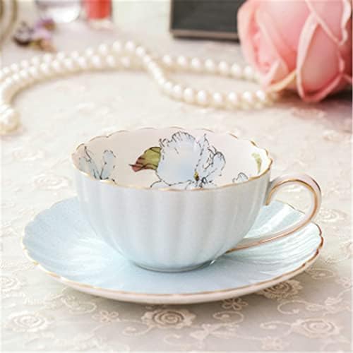 LDCHNH Brit Stílus porcelán Teás Készlet Kávét Kert Délutáni Tea Kerámia Tea, Fekete Tea Csésze Csészealj Kanál, Csésze,