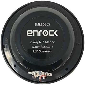 EnrockMarine EMLED265B 6.5 Inch-es, 2-utas, 180 W-os Hangszóró Tengeri Mely Kék színű LED Villogó, Zene, Fekete + Kék LED