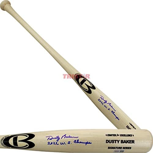 Poros Baker Dedikált Cooperstown Signature Modell Bat Írva 2022 WS Champs - Dedikált MLB Denevérek