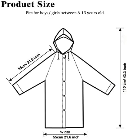 ASIAOD Esőkabát Gyerekeknek, [2 Csomag] EVA Gyermekek Eső Kabát Újrafelhasználható Eső Poncsó Kabát Fiúk, Lányok