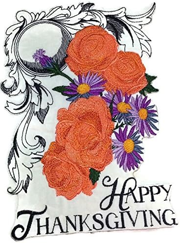 Egyéni, Egyedi Boldog ünnepeket[ Boldog Hálaadást a Virágzik]Hímzett Vasalót/Varrni Patch [7,8 X *5.47] [Készült az USA-ban]