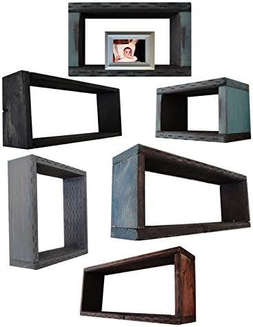 Fa/a Fa Árnyéka Box Megjelenítés - 9 x 6 - Ében Fekete - Rusztikus Dekoratív Regenerált Szomorú Vintage Fellebbezés