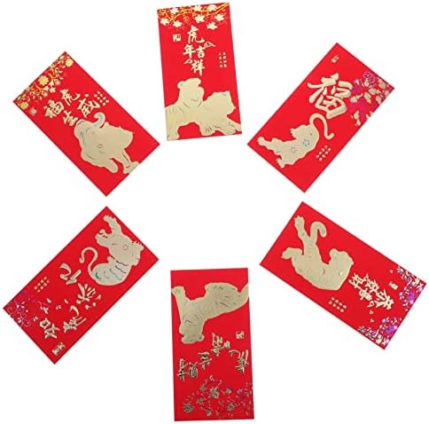 Tofficu 18pcs Évben A Tigris Piros Boríték Dekoratív Boríték Piros Pénztárca Kínai Vörös Csomagok Kínai Esküvői Borítékok