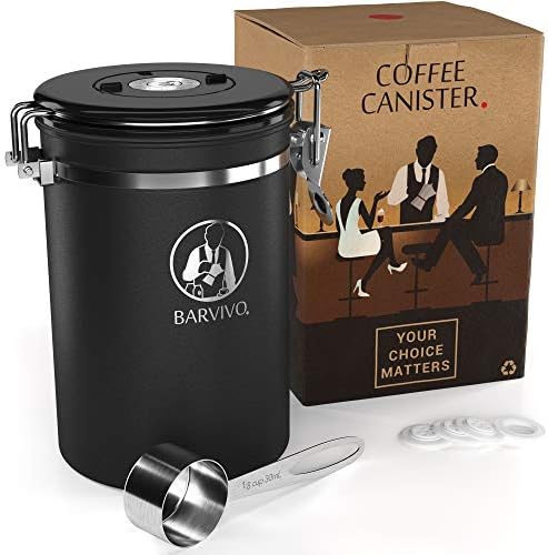 Barvivo Kávé Tartály az Őrölt Kávé & Kávé - Légmentes Kávé Tartály CO2-Szelep, Dátum Tracker & mérőkanalat - Kávé Tartozékok