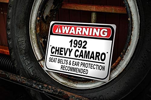 1992-ben 92-es Chevy Camaro biztonsági Öv Ajánlott Gyors Autó Alá, Fém Garázs Tábla, Fali Dekor, GM Autó Jel - 10x14 cm