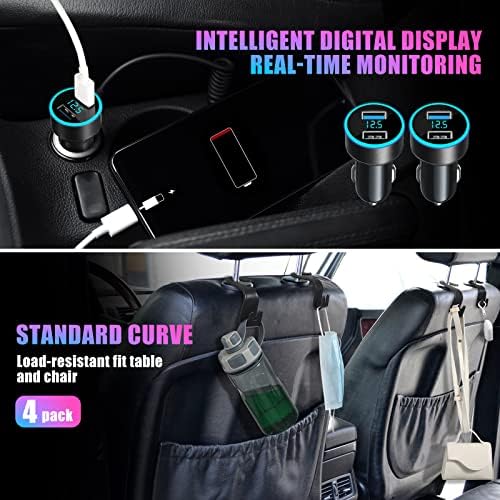 2 Csomag autósülés Gap-Filler a pohártartó, valamint LED-es Lámpák, Autó Gap-Filler Szervező, 2 USB Töltő, Autós Ülés Szervező