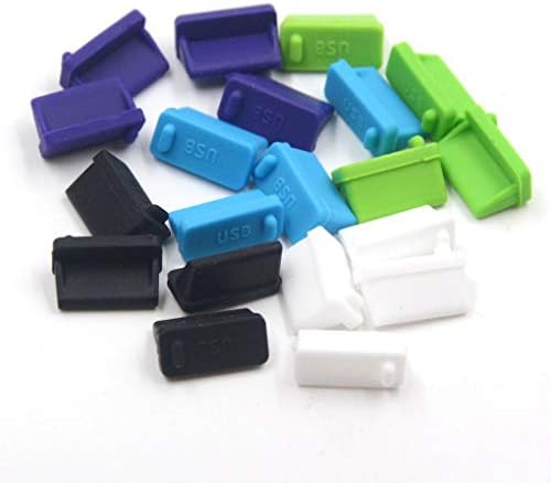 20 Db 5Colors Szilikon USB-A Típusú USB-Port Szabvány-Egy Női Anti Porvédő Dugók Védő Dugó Kap Asztali PC Laptop (Fekete,Fehér,Lila,Zöld,Kék)