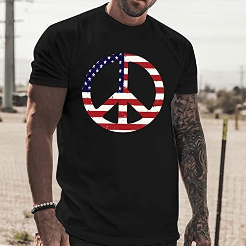 HDDK július 4-én Hazafias T-shirt Mens Rövid Ujjú USA Zászló Nyomtatás Sleeve Tee Maximum Nyári Alkalmi Alapvető Tshirt