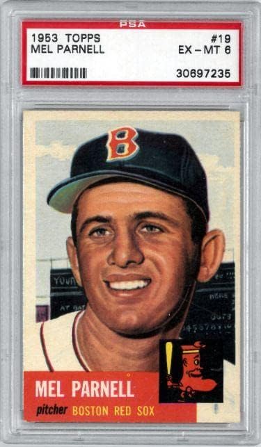 Mel Parnell 1953 Topps Baseball Kártya 19 - PSA Osztályozott 6 EX-MT (Boston Red Sox) - Baseball Asztalon Kezdő Lapot