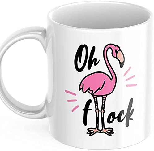 Ó Nyáj 11 Uncia Fehér Kerámia Teáscsésze Flamingo Bögre, Flamingo Ajándék, Vicces Szójáték Bögre, M559