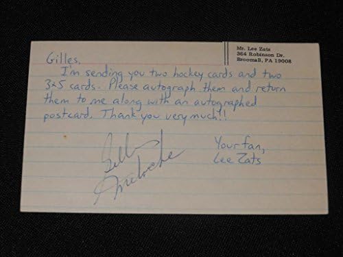 Pittsburgh Penguins Gilles Meloche Aláírt Vintage 3x5 Autogramot Index Kártya H14 - NHL Vágott Aláírás