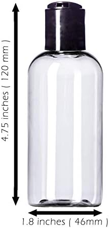 4oz Műanyag Átlátszó Üveg (6 db) BPA-Mentes Szorítani Konténerek Lemezt Kap, Címke Tartalmazza