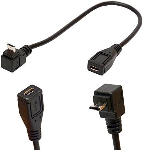 BSHTU Micro B 5 Tűs Jobb Szög 90 Fokos Hosszabbító Kábel a Férfi-Nő Adapter 25cm Szinkronizálás & Töltés USB-Kábel (Le)