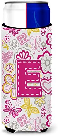 Caroline Kincsek CJ2005-EMUK Levelet E Virágok, Pillangók Rózsaszín Ultra Ölelkezős a Vékony doboz, Lehet Hűvösebb Ujja Ölelkezős