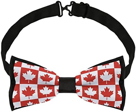 WEEDKEYCAT Maple Leaf Kanada CA Zászló Vicces Nyakkendő Előre megkötött Hivatalos csokornyakkendőt Állítható Csokornyakkendő