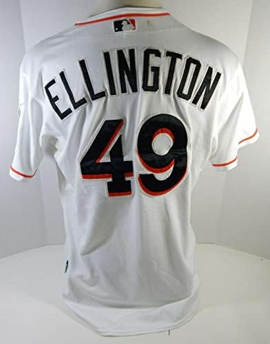 Miami Marlins Brian Ellington 49 Játék Használt Fehér Jersey DP13734 - Játék Használt MLB Mezek