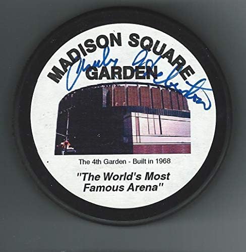 Andy Hebenton Aláírt Egyedi Madison Square Garden-Korong New York Rangers - Dedikált NHL Korong