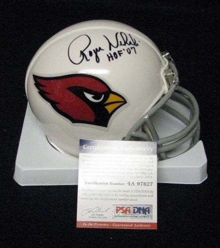Roger Wehrli Aláírt HOF 07 St. Louis Cardinals MINI Sisak Autogramot PSA/DNS - Dedikált NFL Mini Sisak