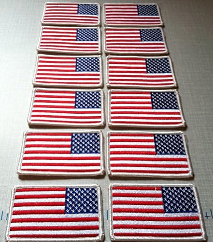 12 Egyesült Államok Zászló BAL Hímzéssel, Vas-a Javítás Motoros USA-Embléma Fehér Merrow Határ
