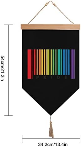 Nudquio LMBT Büszkeség Vonalkód Pamut Ágynemű Lóg a Zászló Falra Jele, Festmény, Kép a Home Office Garden Tornácon Dekoráció
