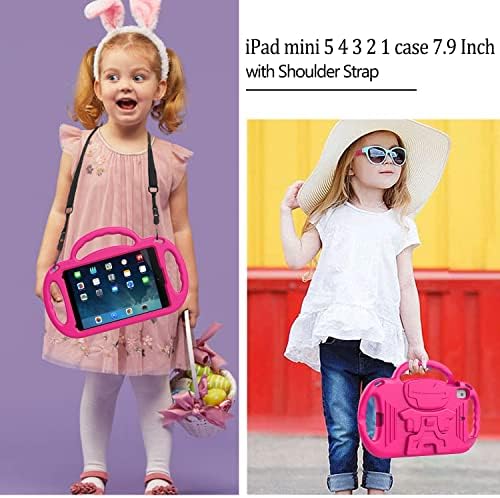 LTROP Gyerekek Esetében iPad Mini 5/4/3/2/1, az iPad Mini 7.9 Colos tok vállpánt, Ütésálló Kezelni Állvány tok iPad Mini