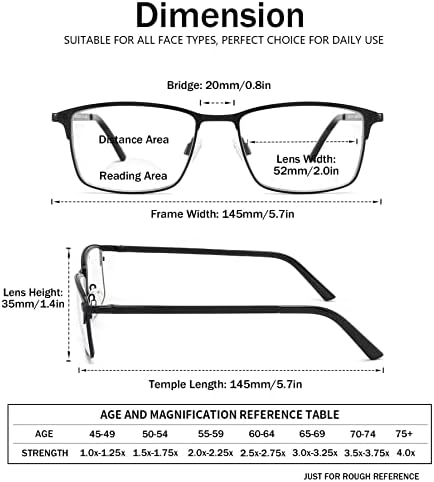 HOTJOJO 3 Csomag Bifokális Szemüvegre, a Férfiak, a Kék Fény Blokkoló Számítógép Olvasók,Anti-UV-Ray/Szem Megerőltetése/Vakító,