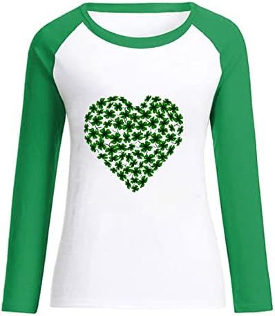 2023 Nők a St. Patrick Napi Ugrók Ír Tshirt Laza Felsők Hosszú Ujjú Sleeve T-Shirt Lóhere Shamrock Blúz