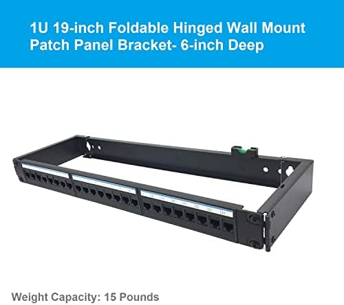 Jingchengmei 1U 19-es Csuklós Falra Szerelhető Patch Panel Konzol - 6-inch Mély Összecsukható Vízszintes Rack 19 Hálózati
