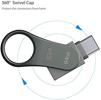 Silicon Power 64 gb-os USB-C C Típusú USB 3.0/3.1 Gen 1 Kettős pendrive, Mobil C80