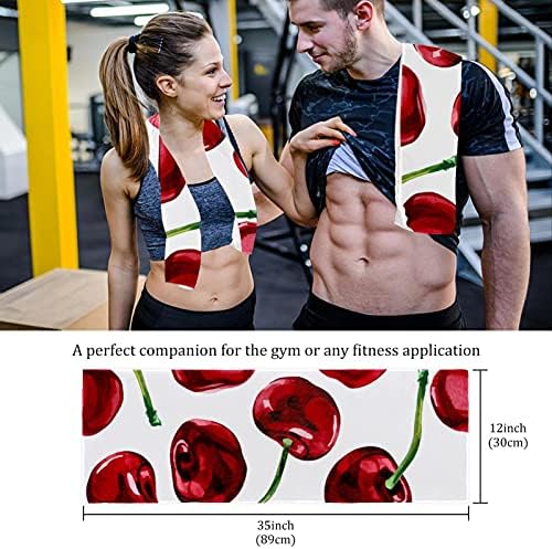 Cseresznye Fitness terem Törölköző Férfi & Női Strand Törölköző 2-Pack Nyomtatás Gyorsan Száradó Mikroszálas Sport Edzés