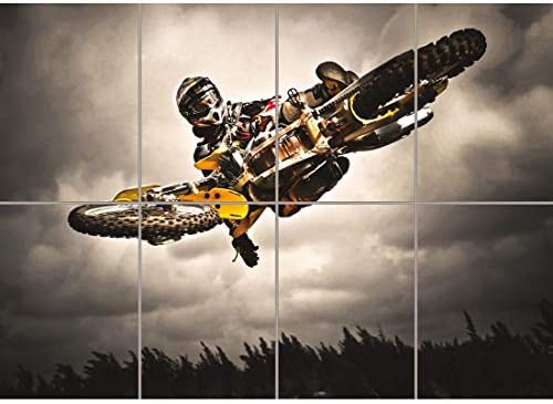 Doppelganger33 KFT Motocross Kerékpár Ugrás Freestyle Wall Art Multi Panel Poszter Nyomtatás 47x33 cm