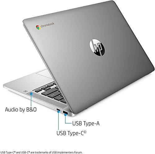 HP Chromebook 14-es HD Érintőképernyős Laptop, Intel Celeron N4000, 4 GB RAM, 32 GB-os eMMC, Króm (14a-na0080nr, Erdő Teal)