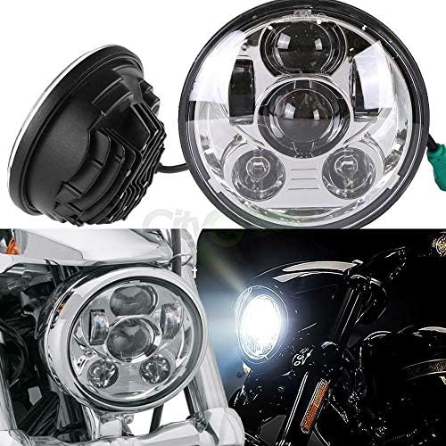 Lumijak 5.75 hüvelykes LED Fényszóró Ezüst Kompatibilis H_arley Motorkerékpárok Fehér Fény IP67 Vízálló 6500-7000K Fehér