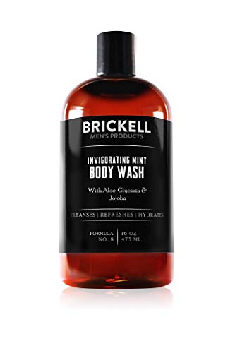 Brickell Férfi Frissítő tusfürdő Férfiaknak, Természetes, Szerves Mély Tisztító Gél Aloe, Glicerin, valamint a Jojoba Olaj,