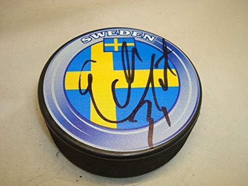 Eddie Hiánya Aláírt Csapat Svédország Jégkorong Dedikált 1B - Dedikált NHL Korong