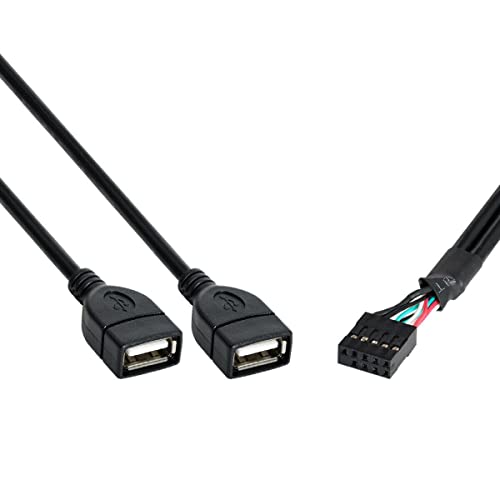 LIONX 50cm 10Pin Alaplap Női Fejléc Dual USB 2.0 Adapter Kábel