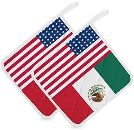 USA-ban a Mexikói Zászló kaspókat, hőálló Meleg Párna Potholders a Főzés, Konyha, 2 Darabos Készlet