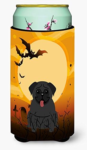 Caroline Kincsek BB4272TBC Halloween Pug Fekete Magas Fiú Ölelkezős, Lehet Hűvösebb Ujja Ölelkezős Mosható Gép Italt Ujja
