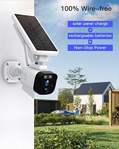 Szolár Biztonsági Kamera Rendszer, Vezeték nélküli, 3 Csomag 4MP Napelemes Biztonsági Kamera Kültéri(a Bázis Állomás) Otthoni