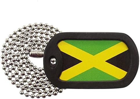 Tag-Z dögcédulák - Jamaikai Zászló Zászló, Jamaica dögcédula Nyaklánc