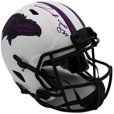 Derrick Mason Aláírt Baltimore Ravens Sebesség Hiteles Hold NFL Sisak - Dedikált NFL Sisak